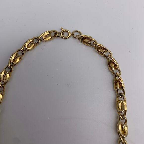 Gold Plated Chain Greek-key Pattern Necklace - Picture 7 of 10